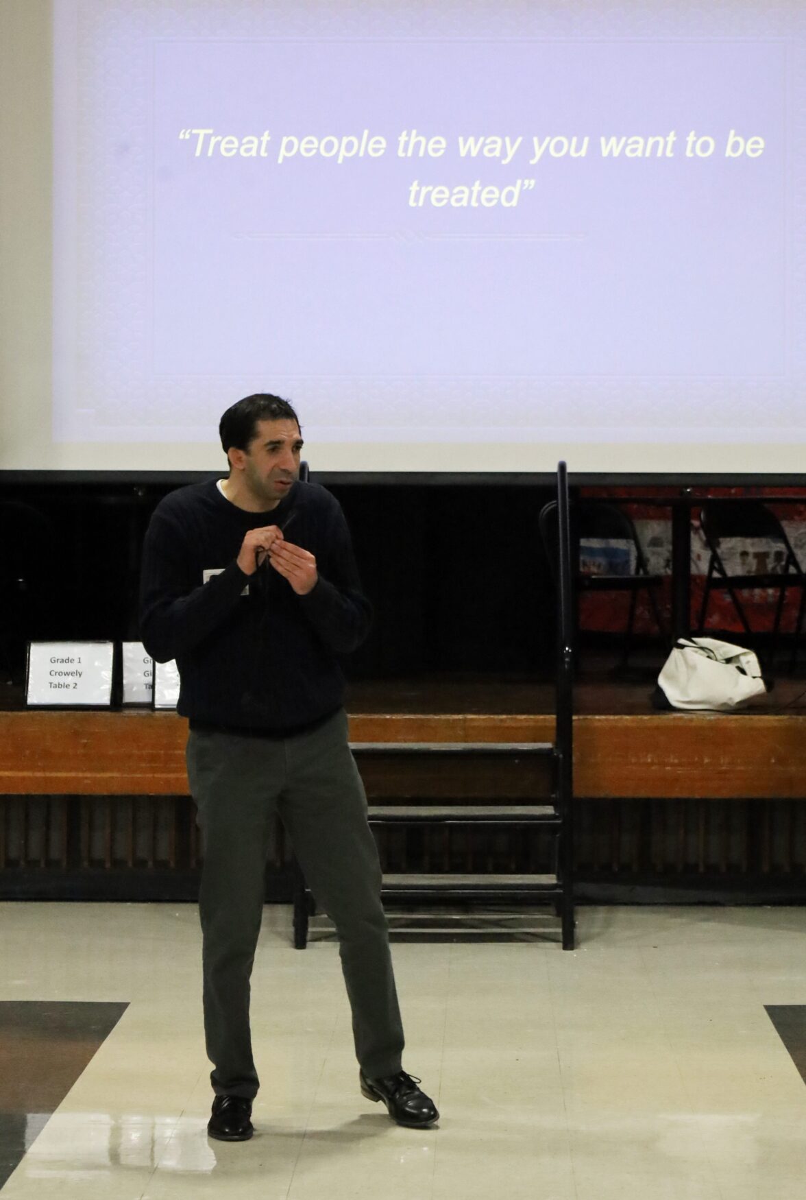 Sam Drazin, an internationally recognized educator and founder of Changing Perspectives, held an assembly for first and second grade students at Harrington Elementary School in Chelmsford on Monday, January 12, 2026.
