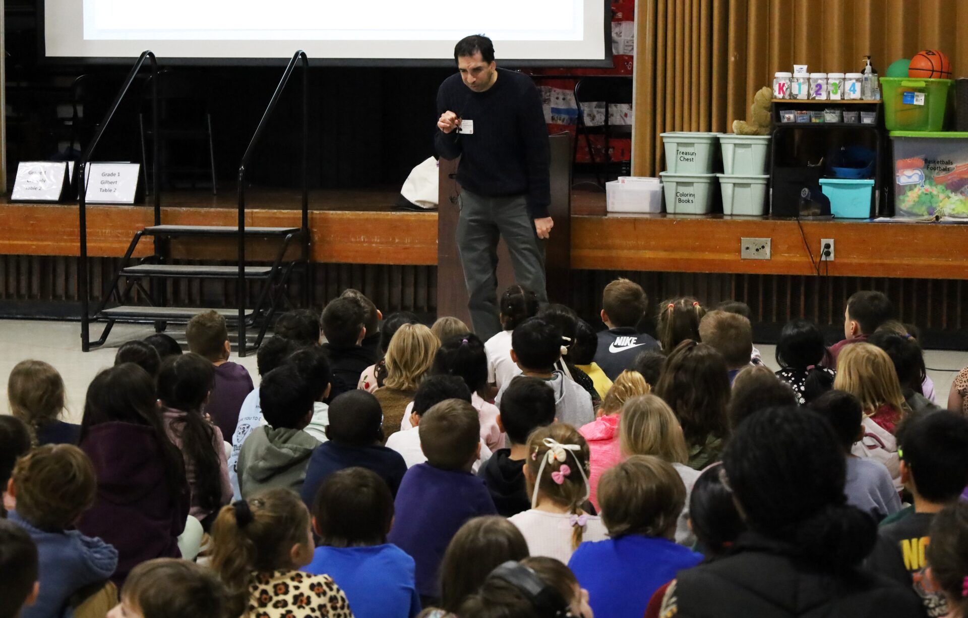 Sam Drazin, an internationally recognized educator and founder of Changing Perspectives, held an assembly for first and second grade students at Harrington Elementary School in Chelmsford on Monday, January 12, 2026.