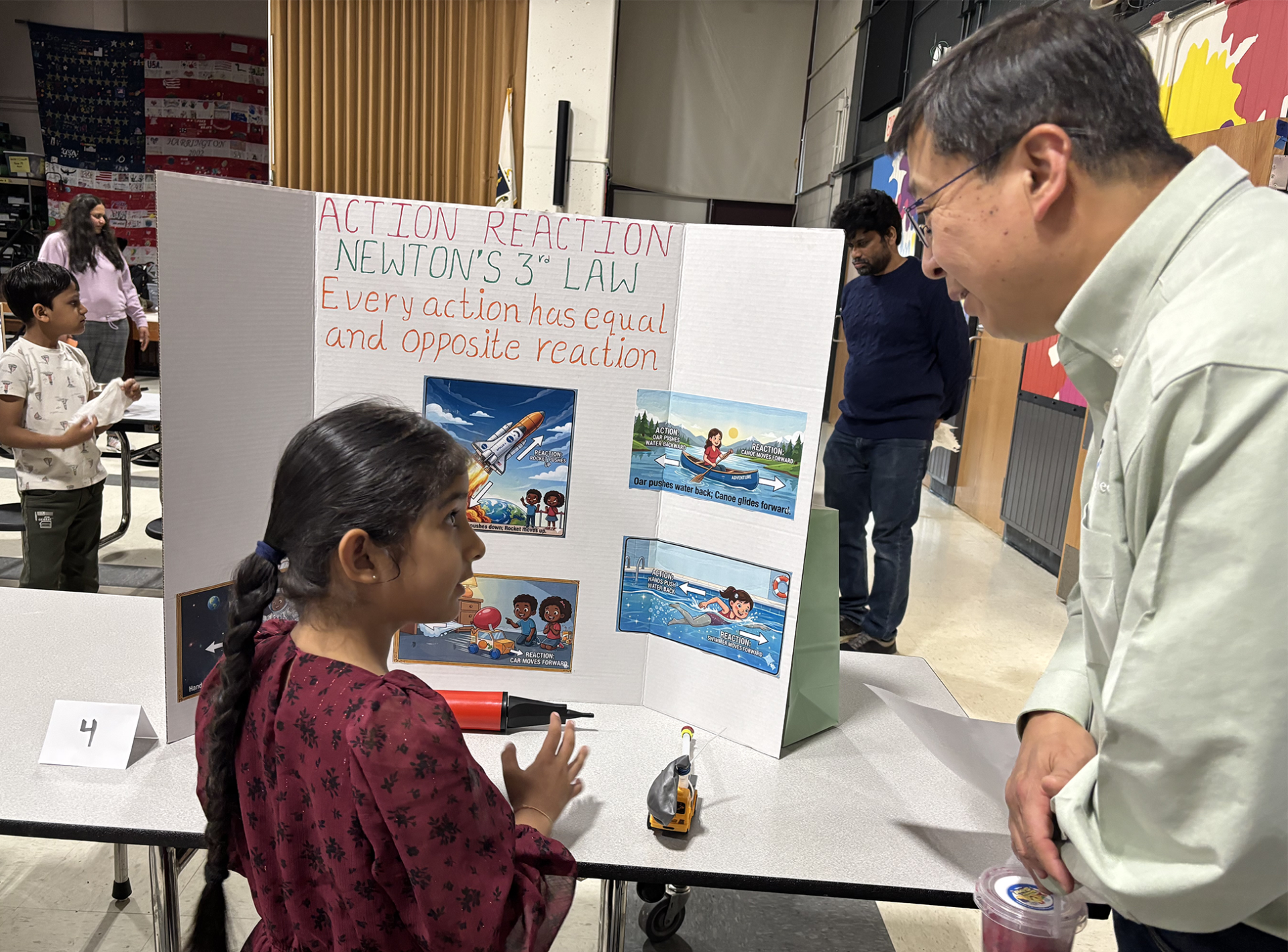 One of the projects featured at the Harrington Elementary School STEAM Fair on Monday, April 14, 2026.