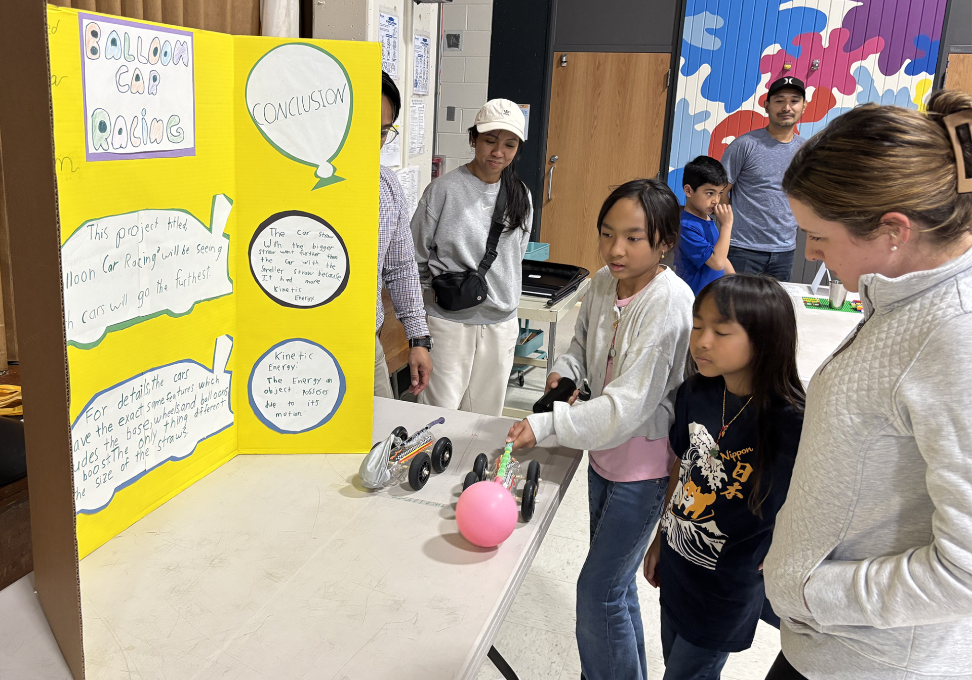 One of the projects featured at the Harrington Elementary School STEAM Fair on Monday, April 14, 2026.