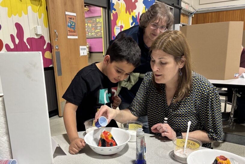 One of the projects featured at the Harrington Elementary School STEAM Fair on Monday, April 14, 2026.