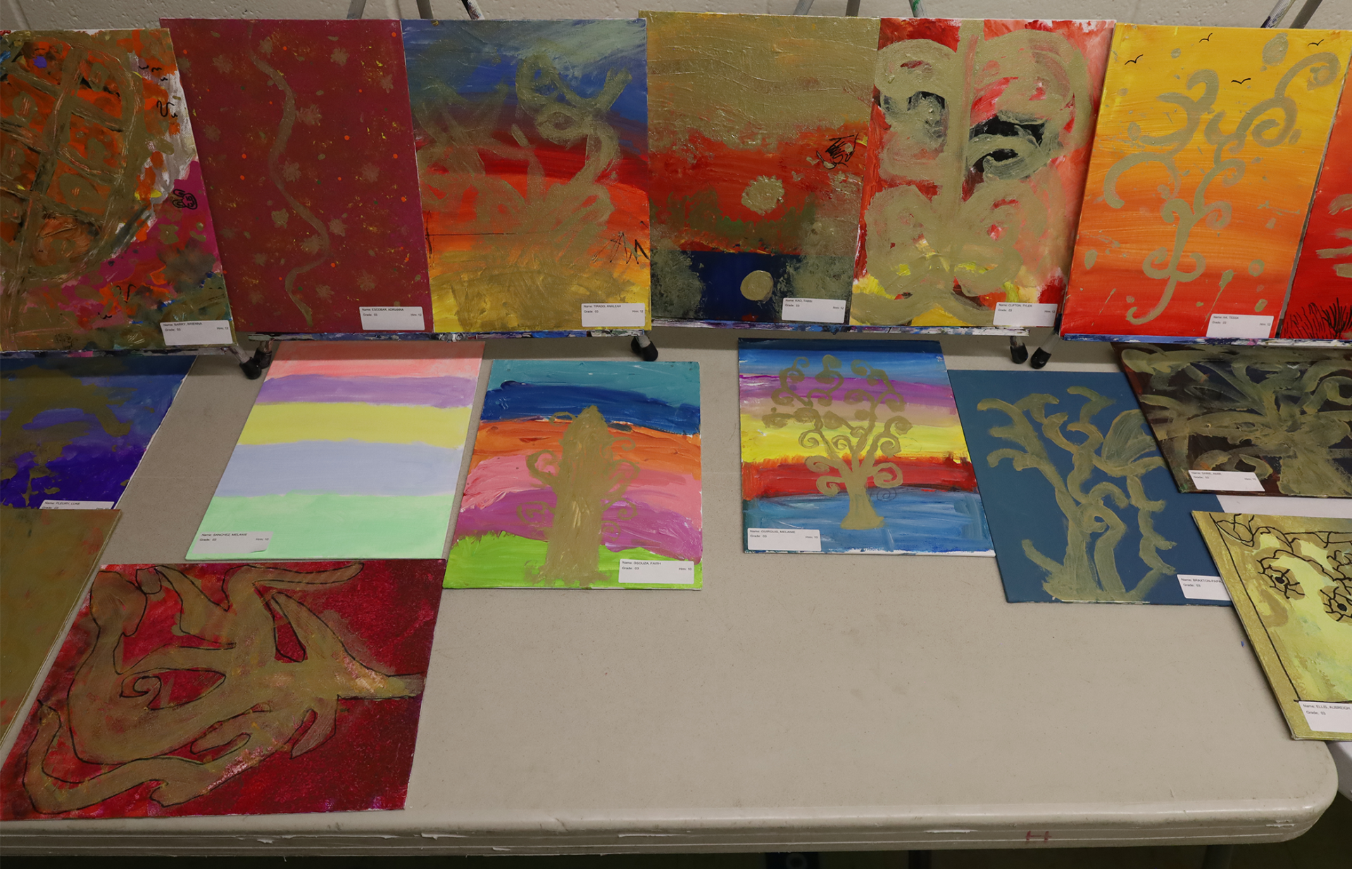 Student artwork featured during the Harrington Elementary School Celebration of the Arts on Wednesday, May 27, 2026.