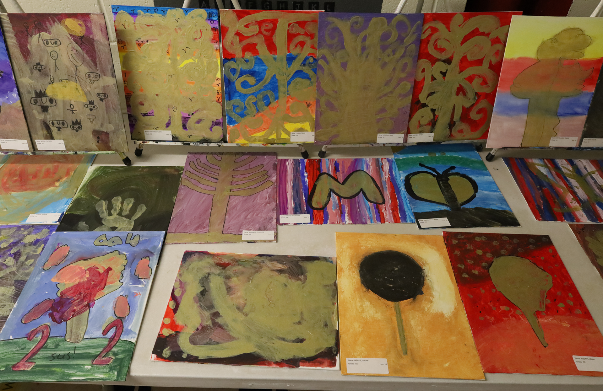 Student artwork featured during the Harrington Elementary School Celebration of the Arts on Wednesday, May 27, 2026.