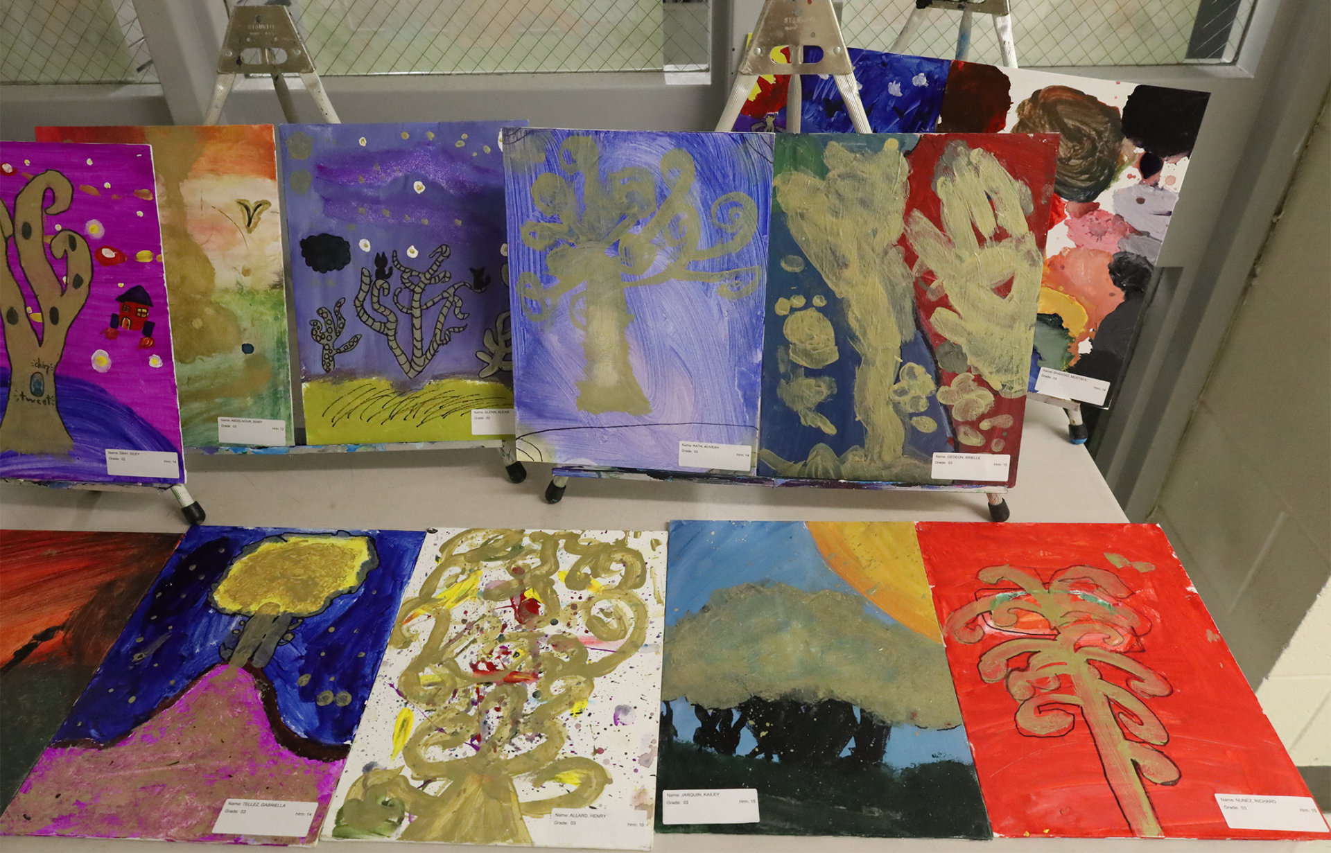 Student artwork featured during the Harrington Elementary School Celebration of the Arts on Wednesday, May 27, 2026.