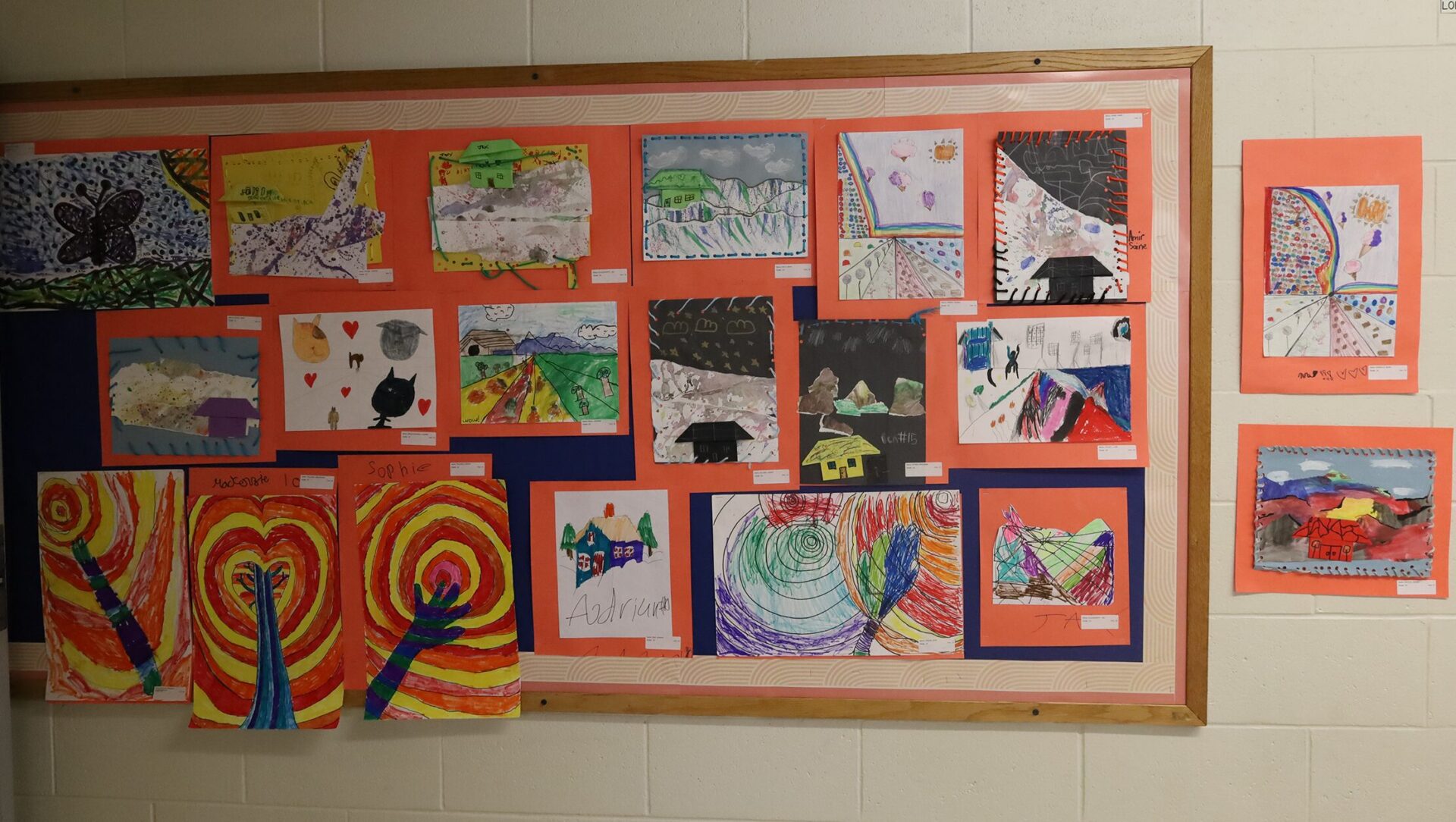 Student artwork featured during the Harrington Elementary School Celebration of the Arts on Wednesday, May 27, 2026.