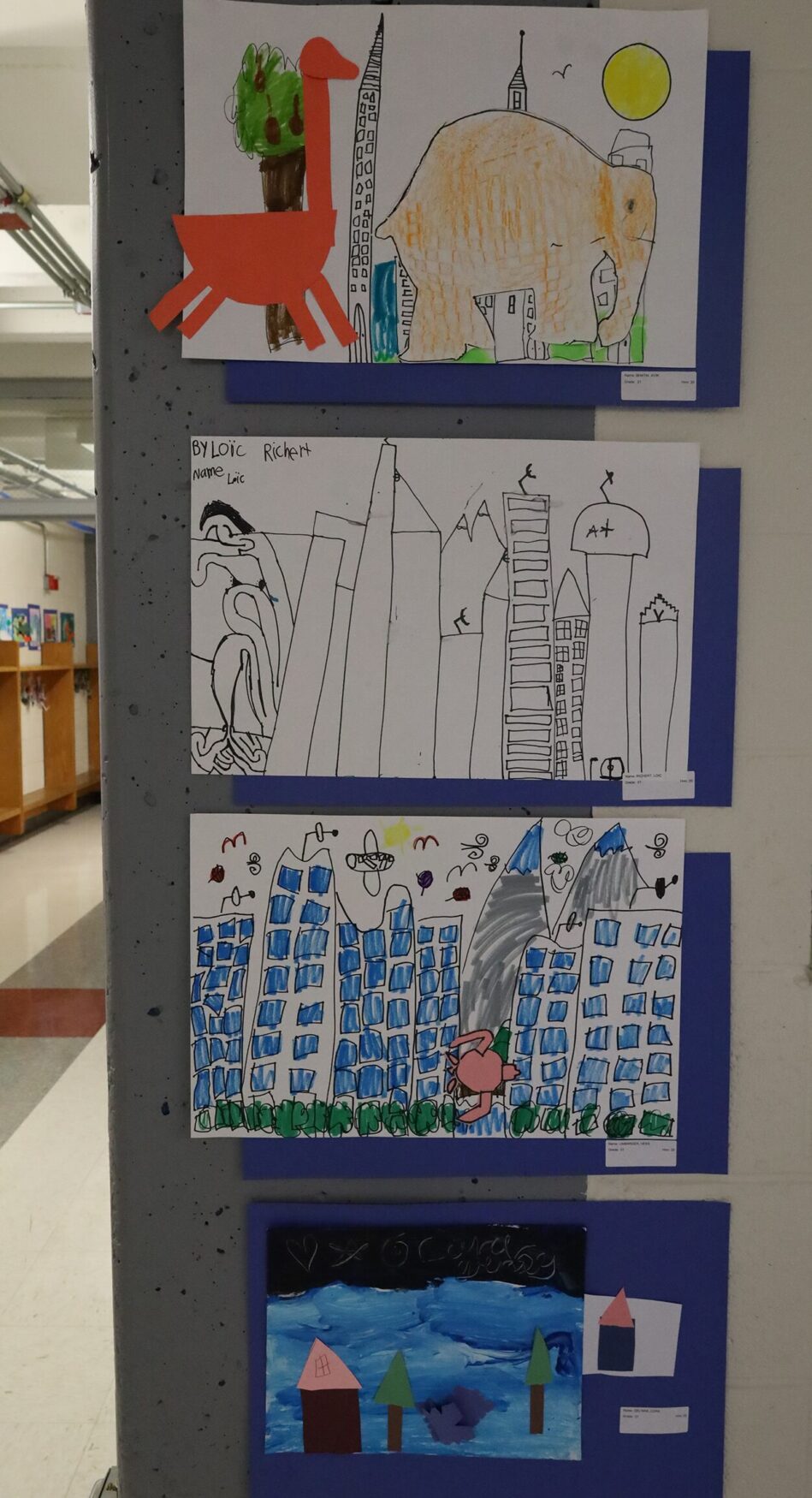 Student artwork featured during the Harrington Elementary School Celebration of the Arts on Wednesday, May 27, 2026.