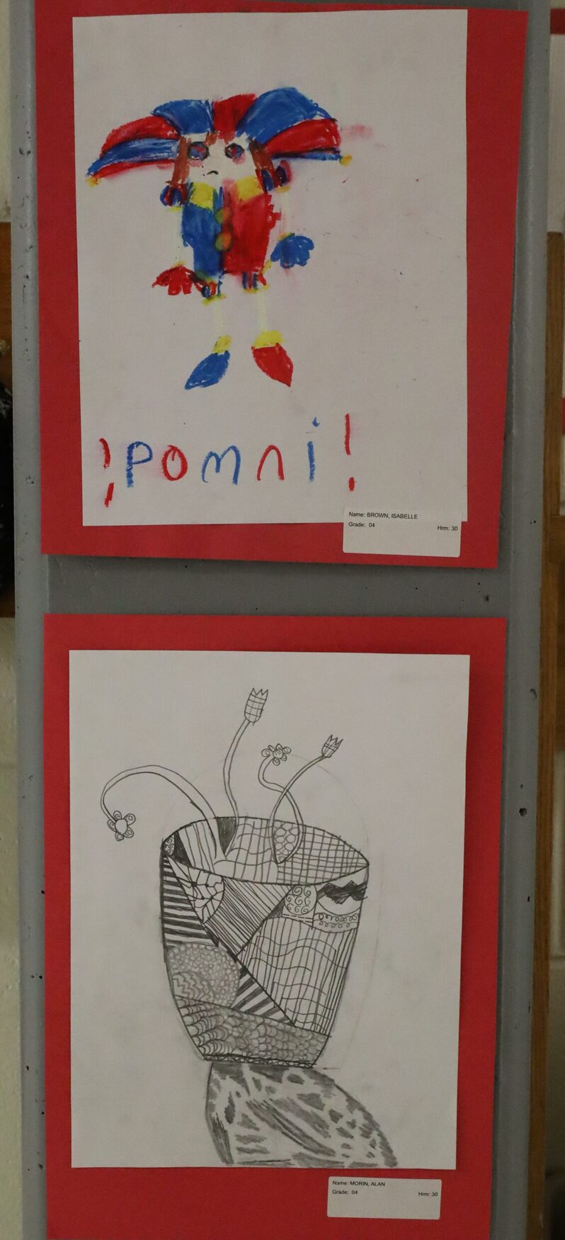 Student artwork featured during the Harrington Elementary School Celebration of the Arts on Wednesday, May 27, 2026.
