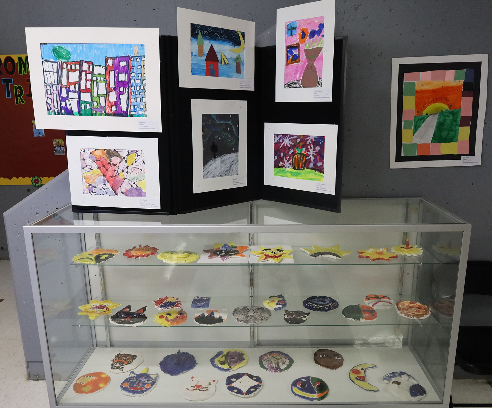 Student artwork featured during the Harrington Elementary School Celebration of the Arts on Wednesday, May 27, 2026.