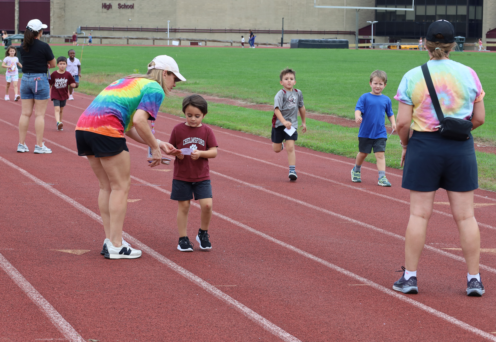 Kindergarteners participate in the Harrington Elementary School Walk-A-Thon on Friday, October. 2, 2026.