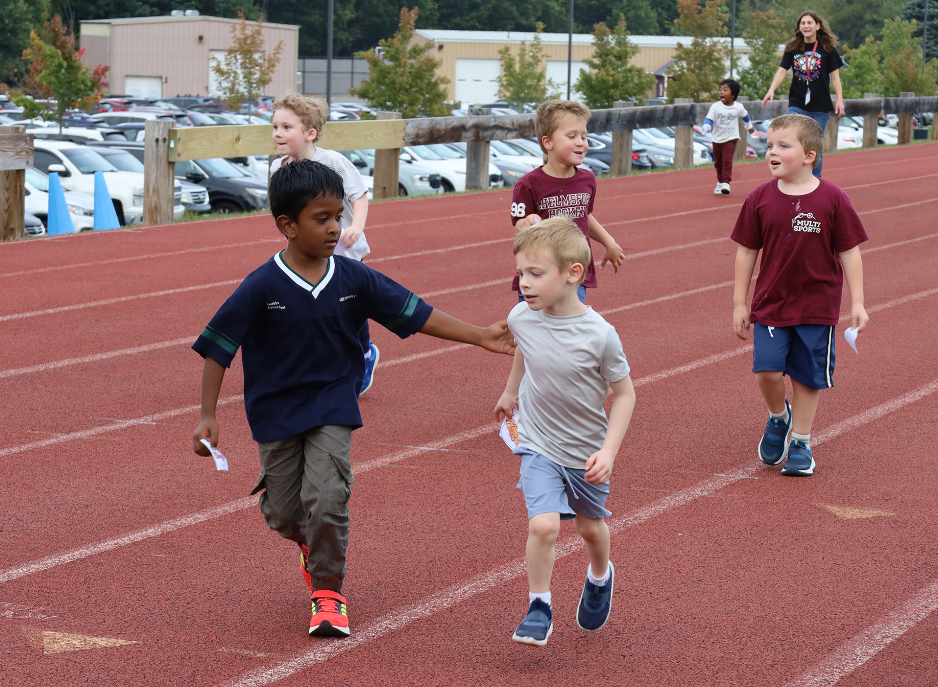 Kindergarteners participate in the Harrington Elementary School Walk-A-Thon on Friday, October. 2, 2026.