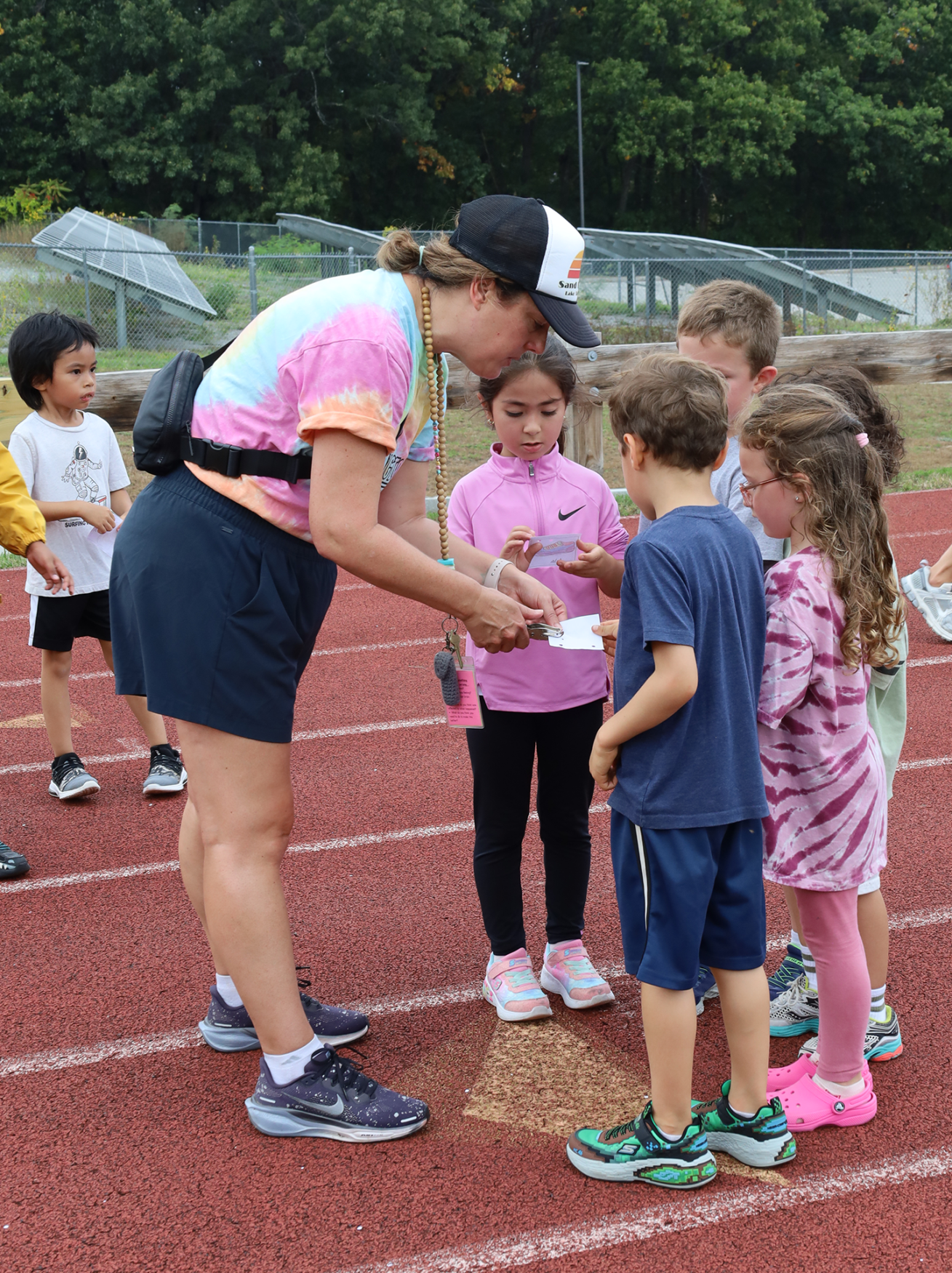 Kindergarteners participate in the Harrington Elementary School Walk-A-Thon on Friday, October. 2, 2026.