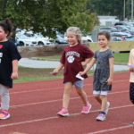 Kindergarteners participate in the Harrington Elementary School Walk-A-Thon on Friday, October. 2, 2026.