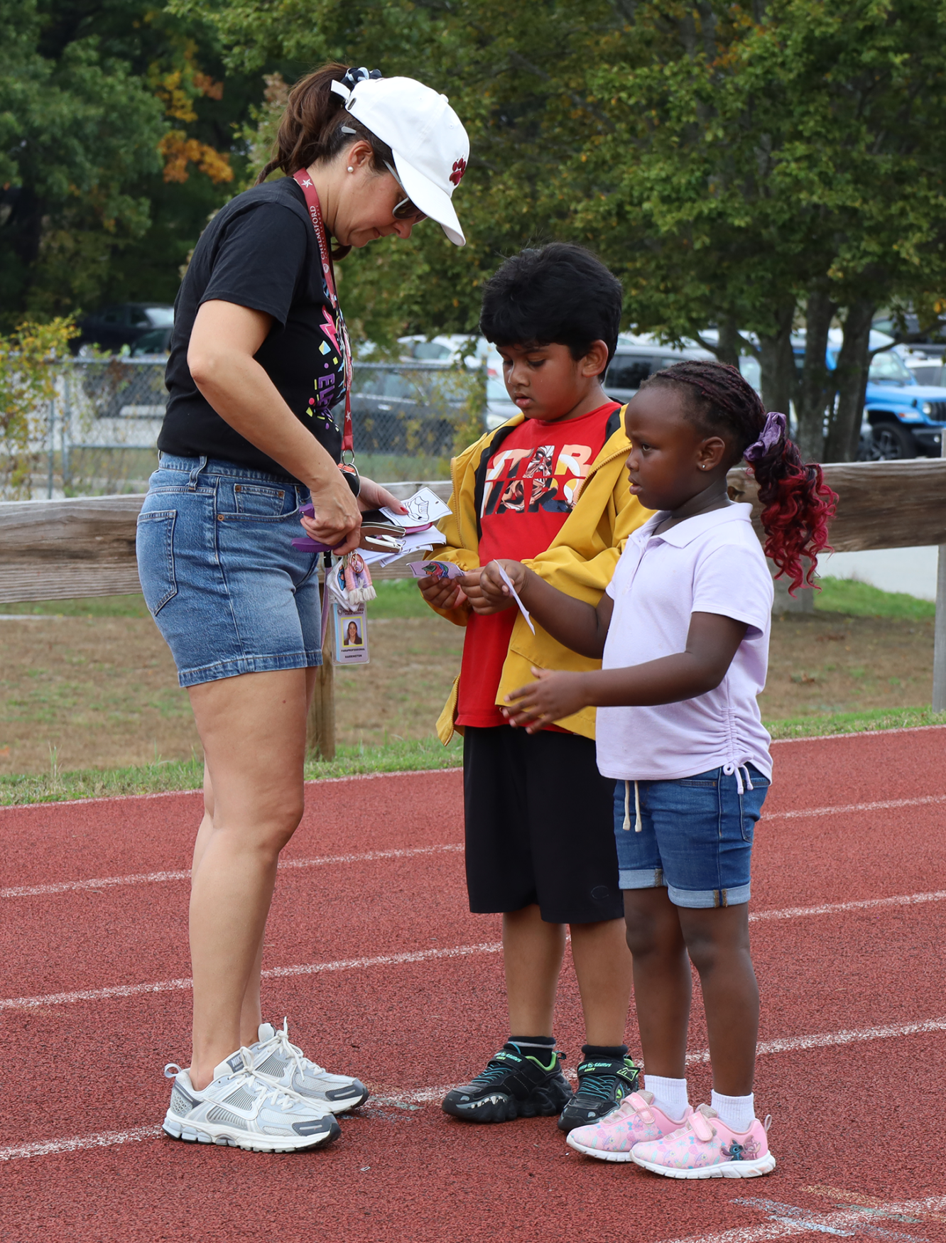 Kindergarteners participate in the Harrington Elementary School Walk-A-Thon on Friday, October. 2, 2026.