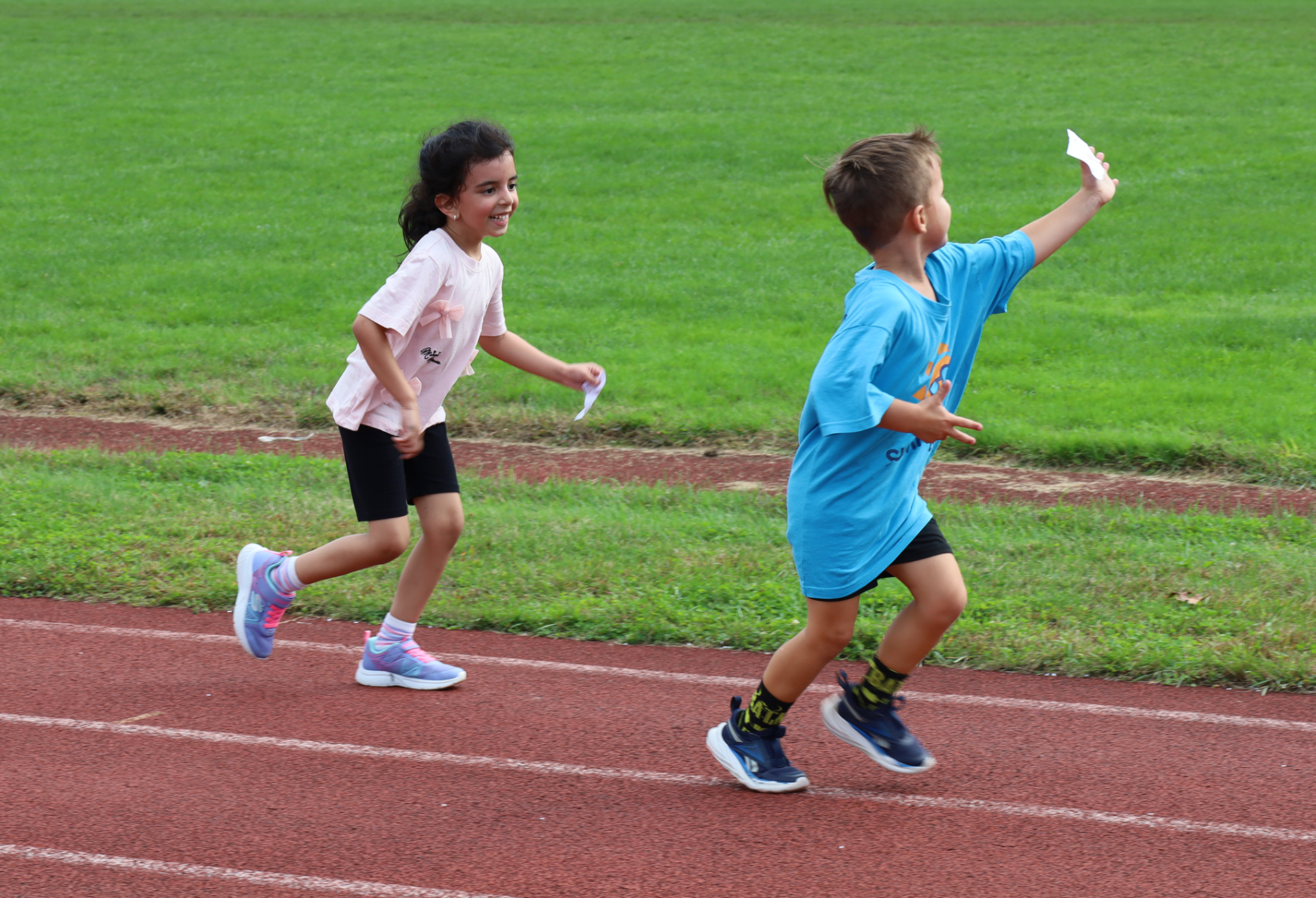 Kindergarteners participate in the Harrington Elementary School Walk-A-Thon on Friday, October. 2, 2026.