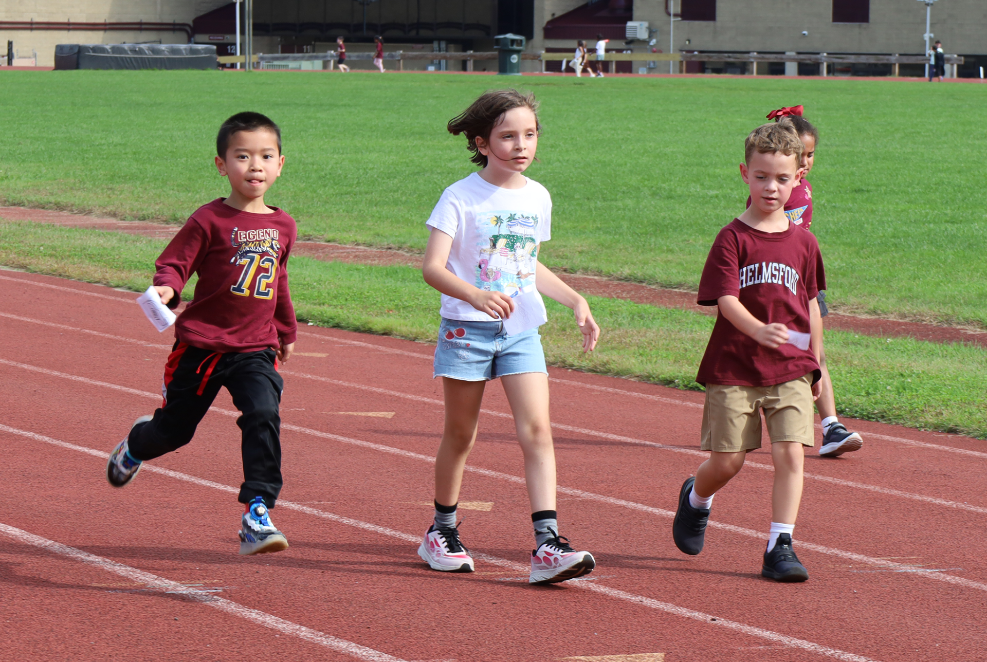 First grade students participate in the Harrington Elementary School Walk-A-Thon on Friday, October. 2, 2026.