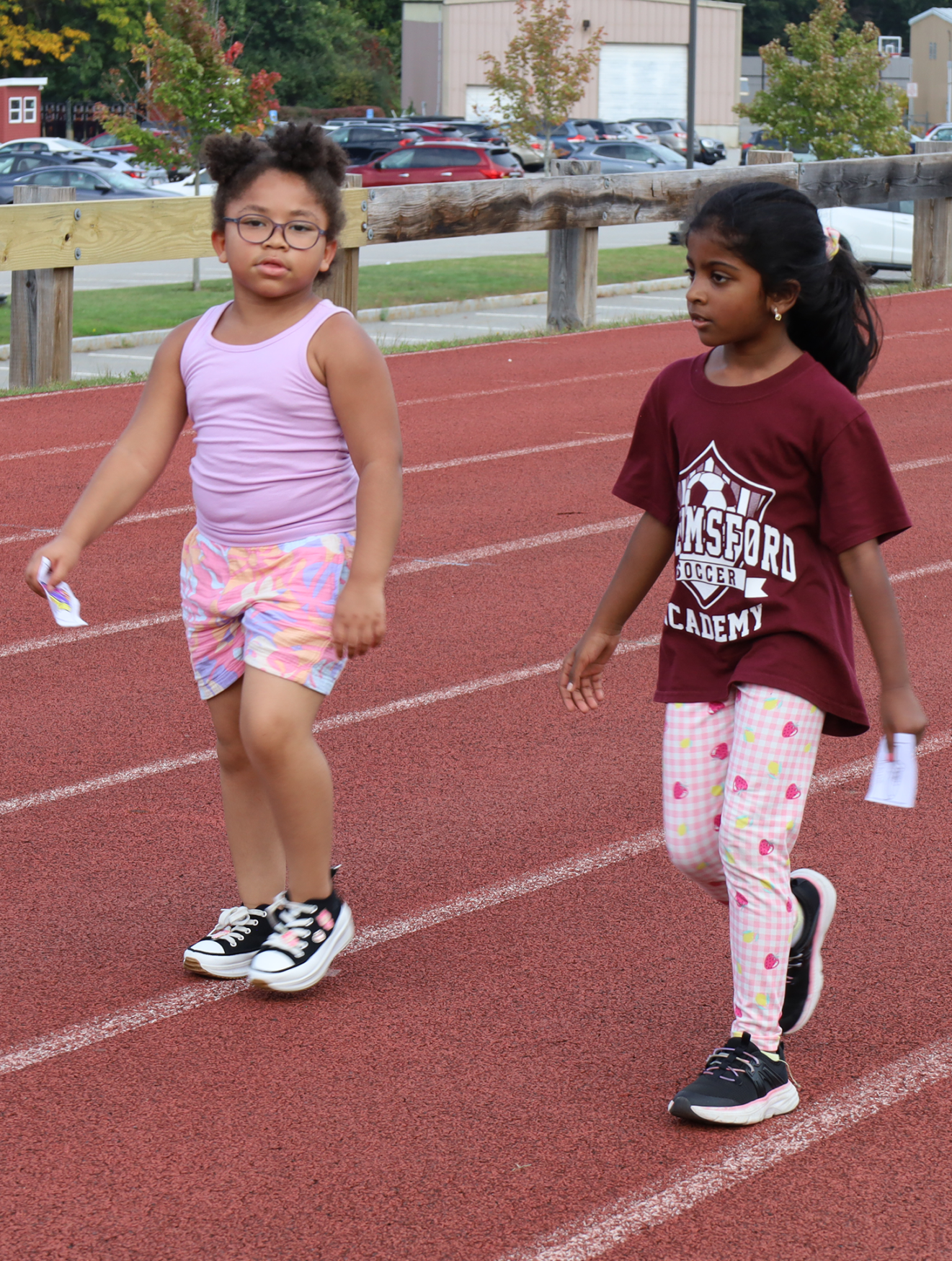 First grade students participate in the Harrington Elementary School Walk-A-Thon on Friday, October. 2, 2026.
